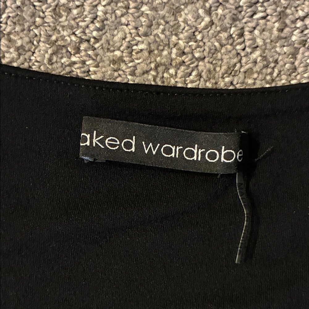 Basic Black Long-Sleeve Crop Top by Naked Wardrobe - Picture 3 of 3